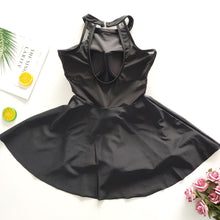 Load image into Gallery viewer, Black Swimsuit Women Summer 2019 High Neck One-piece Swimwear Female Skirt Bathing Suit Padded Push Up Slimming Korean Swimdress