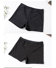 Load image into Gallery viewer, Black Swimwear 2021 Short Sleeve Swimming Suit for Women Tummy Control One Piece Swimsuit with Shorts Plus Size Bathing Suits