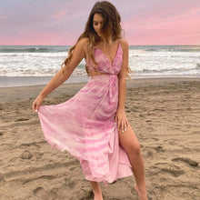 Load image into Gallery viewer, Blackless Chiffon Sexy Beach Maxi Bohemian Dress Women Summer Floral Boho Slip Long Dresses Vacation Party Club Sundress 2021