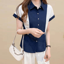 Load image into Gallery viewer, Blouse Women 2021 Summer Chiffon Shirts Blouse Tops Fashion Elegant Casual V-Neck Loose short  sleeve Blouses party Femme Blusa