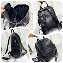 Load image into Gallery viewer, Blue Large Capacity Women Backpack Natural Genuine Leather Ruckrask Fish Zipper Design Teenager Girl Rucksack Vintage School Bag