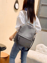 Load image into Gallery viewer, Blue Large Capacity Women Backpack Natural Genuine Leather Ruckrask Fish Zipper Design Teenager Girl Rucksack Vintage School Bag