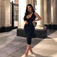 Load image into Gallery viewer, Bodycon Dresses for Women Summer Hollow Out Dress One Shoulder Sheath robe Midi Party Sleeveless Outfits Sexy Female Vestidos