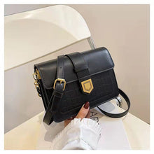 Load image into Gallery viewer, Bolsa com aba pequena em couro, com estampa de pedra, bolsa de ombro crossbody feminina, moda feminina 2022, bolsas de mão e bol