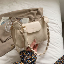 Load image into Gallery viewer, Bolsa de axila feminina com linha de bordado, bolsa pequena de couro transversal para mulheres, tira de ombro feminina, bolsas d