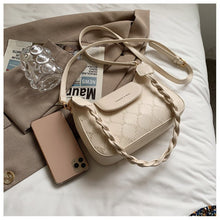 Load image into Gallery viewer, Bolsa de axila feminina com linha de bordado, bolsa pequena de couro transversal para mulheres, tira de ombro feminina, bolsas d
