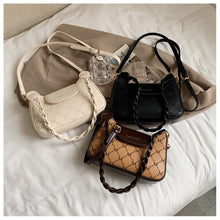 Load image into Gallery viewer, Bolsa de axila feminina com linha de bordado, bolsa pequena de couro transversal para mulheres, tira de ombro feminina, bolsas d