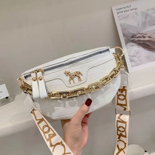 Bolsa de cintura pequena de couro pu, pochete feminina 2021, cinto de viagem