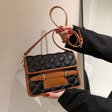 Load image into Gallery viewer, Bolsa de couro pu com aba, pequena bolsa crossbody feminina fashion de marca bolsas de ombro feminina, bolsa mensageiro de viage