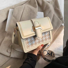 Load image into Gallery viewer, Bolsa de luxo feminina com design em lã, bolsa quadrada de ombro em couro pu, bolsa mensageiro de marca elegante, bolsa de celul