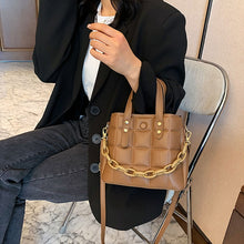 Load image into Gallery viewer, Bolsa de mão feminina quadrada  bolsa de ombro moderna, couro pu de alta qualidade, bolsa carteiro
