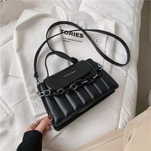 Load image into Gallery viewer, Bolsa de ombro feminina, bolsa de mão pequena em couro pu com corrente