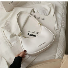 Load image into Gallery viewer, Bolsa de ombro pequena para mulheres, bolsa verde simples de alta qualidade de couro pu, bolsa de mão feminina de marca de luxo,