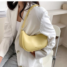 Load image into Gallery viewer, Bolsa de ombro pequena para mulheres, bolsa verde simples de alta qualidade de couro pu, bolsa de mão feminina de marca de luxo,