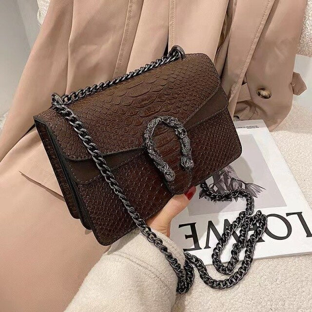Bolso de hombro con cadena para mujer, bandolera de moda para chicas, informal, sencillo, con personalidad, cuadrado pequeño, 20