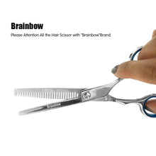 Load image into Gallery viewer, Brainbow 6 inch Cutting Thinning  Styling Tool Hair Scissors Stainless Steel Salon Hairdressing Shears Regular Flat Teeth Blades