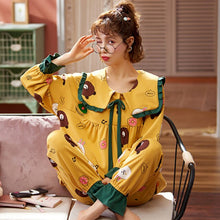 Load image into Gallery viewer, Brand Women Pajamas Sets Princess Collar Large Size Lady Sleepwear Women&#39;s Pijamas Suit Home Clothes Pyjama Femme XXXL