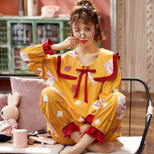 Load image into Gallery viewer, Brand Women Pajamas Sets Princess Collar Large Size Lady Sleepwear Women&#39;s Pijamas Suit Home Clothes Pyjama Femme XXXL