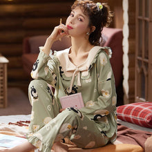 Load image into Gallery viewer, Brand Women Pajamas Sets Princess Collar Large Size Lady Sleepwear Women&#39;s Pijamas Suit Home Clothes Pyjama Femme XXXL