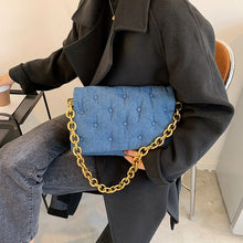 Load image into Gallery viewer, Branded Women&#39;s Shoulder Bags 2020 Denim Quality Thick Metal Chain Shoulder Purses And Handbag Women Clutch Bags Ladies Hobo Bag
