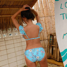 Load image into Gallery viewer, Brazilian Print Bikini Set Sexy Ruffle Straps Swim Wear Push Up Bathsuit Pad Low Waist Beach Swimwear Women Two-piece Biquinis