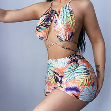 Load image into Gallery viewer, Brazilian Swimsuit 2 Piece Set Sexy Swimwear Halterneck Crop Top And Shorts Suit Swimsuits Beachwear Summer Vacation Outfits