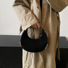 Load image into Gallery viewer, Brushed fabric handbag Women&#39;s half moon shoulder bag dumpling bag Fashion casual armpit bag Women&#39;s bag