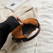 Load image into Gallery viewer, Brushed fabric handbag Women&#39;s half moon shoulder bag dumpling bag Fashion casual armpit bag Women&#39;s bag