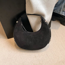 Load image into Gallery viewer, Brushed fabric handbag Women&#39;s half moon shoulder bag dumpling bag Fashion casual armpit bag Women&#39;s bag
