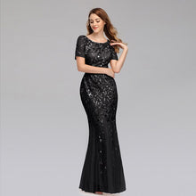 Load image into Gallery viewer, Burgundy Women&#39;s Party Beautiful And Elegant V-Neck Mermaid Sequined  Summer Dress Formal New Style