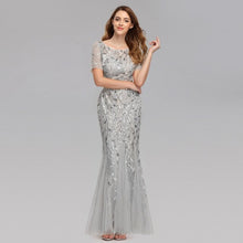 Load image into Gallery viewer, Burgundy Women&#39;s Party Beautiful And Elegant V-Neck Mermaid Sequined  Summer Dress Formal New Style