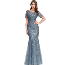 Load image into Gallery viewer, Burgundy Women&#39;s Party Beautiful And Elegant V-Neck Mermaid Sequined  Summer Dress Formal New Style