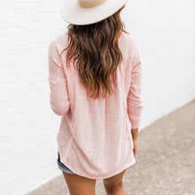 Load image into Gallery viewer, Button Draw back Lady Blouses Casual V-neck Long-sleeved Girl Clothes Bottoming Fashion Vintage Loose Sweet Women Pullover Top