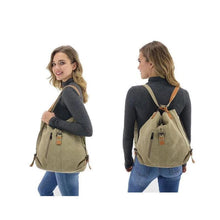 Load image into Gallery viewer, Canvas Women Shoulder Bags High Quality Multifunction Women Back Pack For Students School Travel Bags Large Capacity