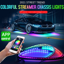 Load image into Gallery viewer, Car Underbody Streamer Ambient Light Strip Backlight Flexible Rgb App Remote LED Decorative Styling Atmosphere Neon Lamp 12v New