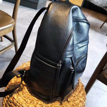 Load image into Gallery viewer, Caramel Real Genuine Leather Backpack Women Simple Fashion Cowhide Lady Leather Backpack Casual Female Rucksack Travel Bagpack