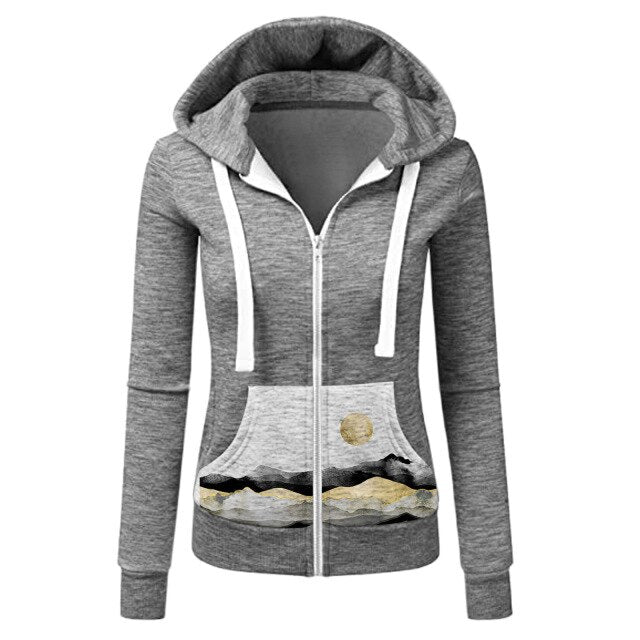 Cardigan Hoodies Slim Hooded Casual Warmer Coat Hoody Splicing Tops Winter Autumn Sweetshirts For Women