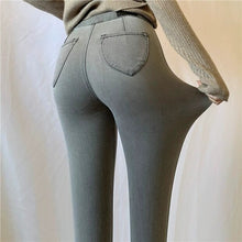 Load image into Gallery viewer, Cargo pants women Y2k 2021 New Women Clothing Skinny Plus Elastic Jeans Woman High Waist Sexy Hip White Pants Fashion Women