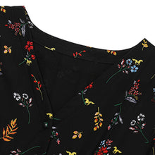 Load image into Gallery viewer, Casual A-Line Robes For Women 2021 Summer New Arrival Fashion V-Neck Short Sleeve Dress Ladies Black Print Slim Holiday Vestidos