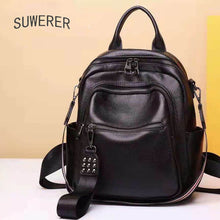 Load image into Gallery viewer, Casual All-Match leather Backpack Women 2022 New Fashion large-Capacity Travel Backpack Famous brand shoulder bag school bag