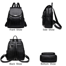 Load image into Gallery viewer, Casual Backpack Female Brand Leather Women&#39;s backpack Large Capacity School Bag for Girls Double Zipper Leisure Shoulder Bags