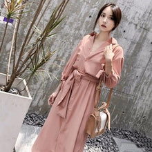 Load image into Gallery viewer, Casual Dress Women 2020 Spring Summer New Fashion Long Sleeve single-breasted  Shirt Dresses Ladies Long Dress With Belt