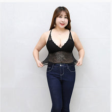 Load image into Gallery viewer, Casual Femme Camis Bra Tanks Top Streetwear Lace Crop Plus Size Halter Loose Tank Tops For Women Deep V Sleepwear Big Size