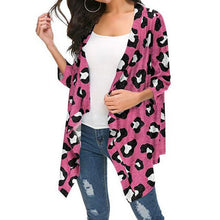 Load image into Gallery viewer, Casual Leopard Print Cardigan Women Tops Spring Autumn Fashion Long Sleeve Shawl Kimono Coat Woman Clothing Blue Blouses