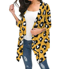 Load image into Gallery viewer, Casual Leopard Print Cardigan Women Tops Spring Autumn Fashion Long Sleeve Shawl Kimono Coat Woman Clothing Blue Blouses