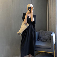 Load image into Gallery viewer, Casual Loose Design Dress Women Solid V Neck Summer Flare Sleeve Sexy  Dress 2021 Summer Fashion Elegant Robe Dresses Clothes