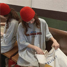 Load image into Gallery viewer, Casual Loose Fashion Basic Letter Printed All Match Oversize College Wind Street Hot Sale Women Female Short Sleeve Top T-shirts