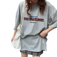 Load image into Gallery viewer, Casual Loose Fashion Basic Letter Printed All Match Oversize College Wind Street Hot Sale Women Female Short Sleeve Top T-shirts