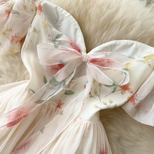 Load image into Gallery viewer, Casual Midi Dress Y2k Summer Spring Fashion Design Women Runway High Street Vintage Flowers Print Lantern Sleeve Belt Vestidos