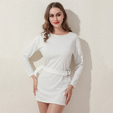 Load image into Gallery viewer, Casual O-neck Long-sleeved Sweatshirt Dress Women 2021 New Fashion Solid Color Loose Thin Versatile Lift Hip Sleeve Dress
